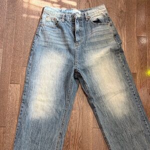 Relaxed Fit Women's Light Blue Washed Jeans